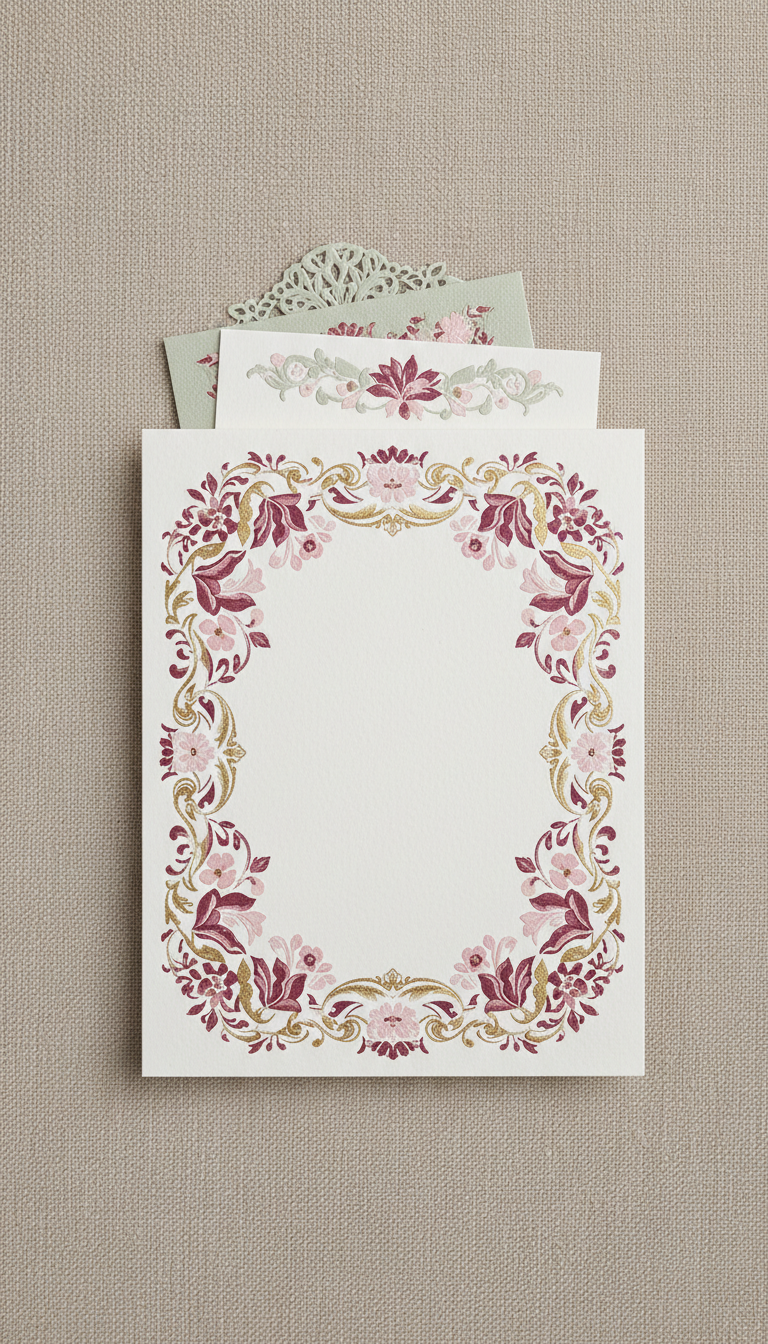 Blush Veil wedding invitation card